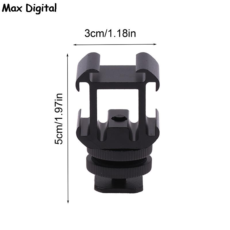 1Pc Triple Hot Shoe Mount Adapter Dual Screws Bracket Stand Holder for DSLR Camera for LED Video Microphone Monitor Flash Light