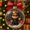 Heavy Metal Godfather Cartoon Christmas Ornament - Rock Hand Sign & Cross Acrylic Tree Decoration