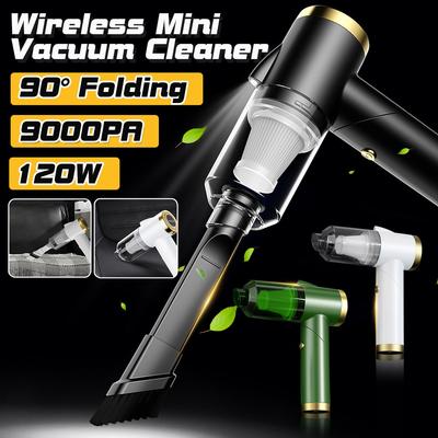 120W 9000pa Car Wireless Vacuum Cleaner Large Suction Hand-held Dust Collector Portable Collapsible Car Cleaning