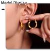 Gold-Plated Titanium U-Shaped Drip Oil Ear Cuffs - European & American Style Earrings for Women