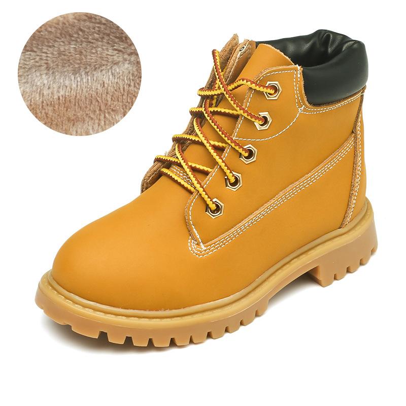 Stivali corti per bambini alla moda retrò autunno e inverno nuovi stivali singoli in pelle per ragazze stivali casual in pelle per ragazzi