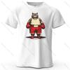 Boxing Cat Cartoon Printed Casual Short Sleeved Summer New Personalized Mens And Womens Soft And Skin Friendly Tshirt