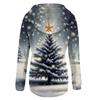 Women's Fashion Long Sleeved Christmas Tree Snowflake Printed Hoodie Top