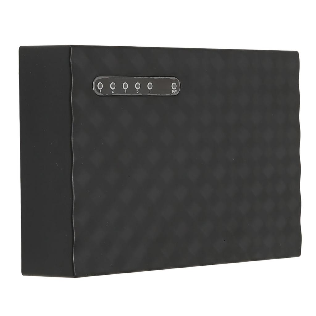 Network Switch 1000M 5 Port Self Adaptive LED Panel Computer Gigabit Ethernet Network Switch 100‑240V