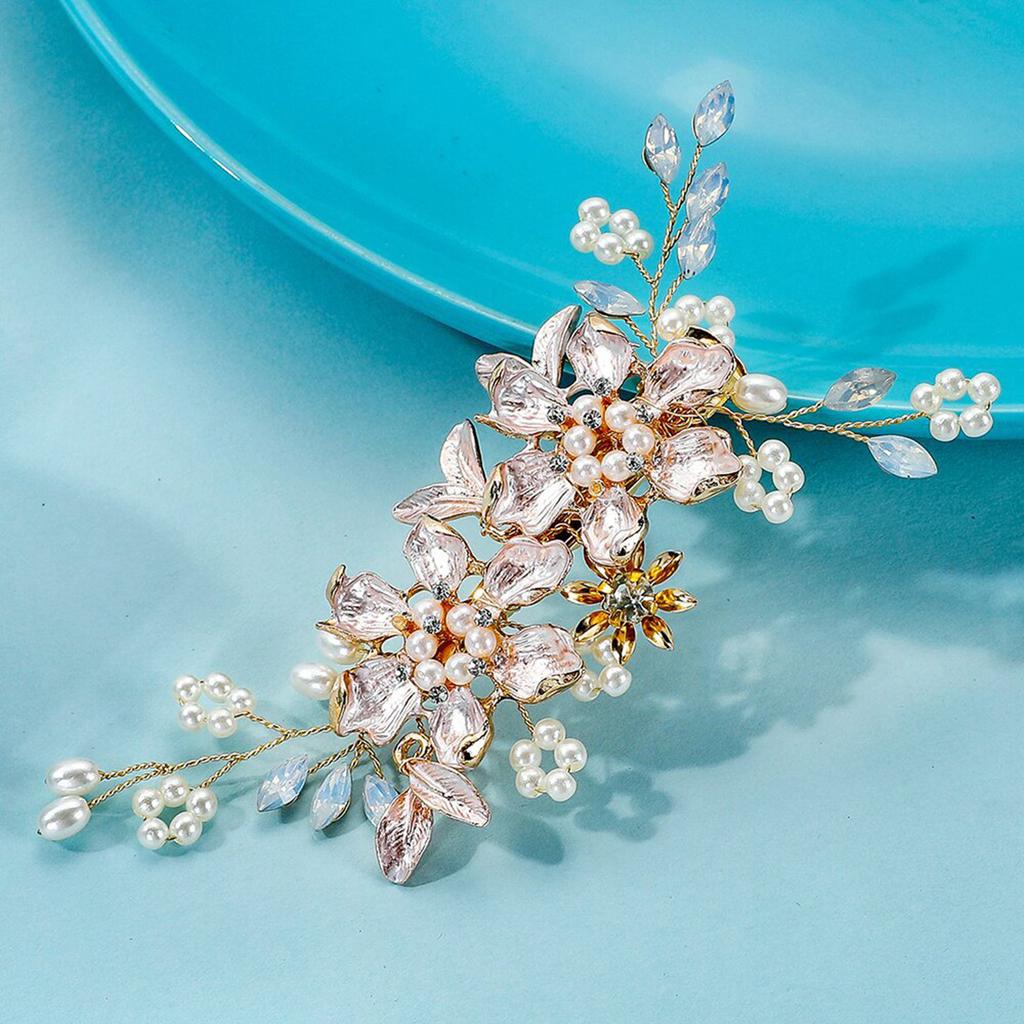 Hair Clips with Rhinestone Setting Fairy Hair Clips with Pearl Flower Design for Thick Curly Hair Styling Decorative