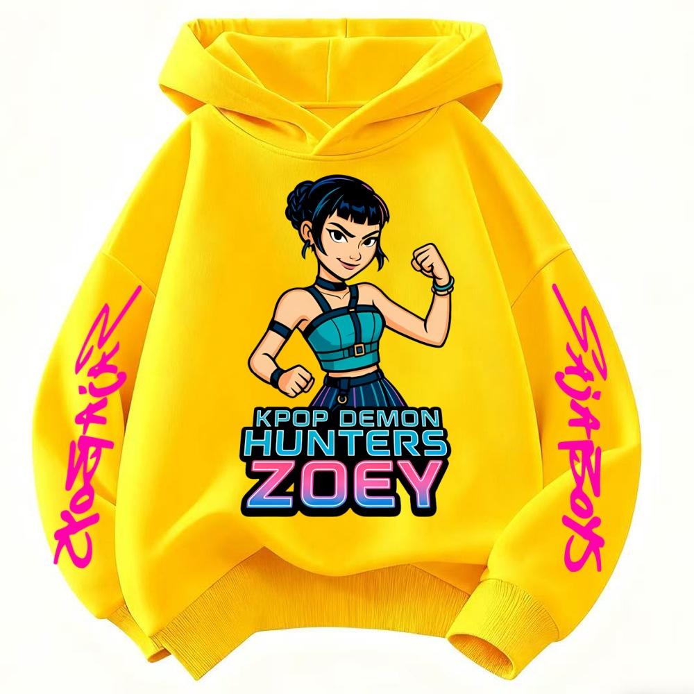 Cute Children's Clothes KPop Devil Hunter Fashion Print Casual Movie Girls Boys Winter Casual Woolen Hoodies