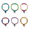Sweet Crystal Beaded Bracelet Butterfly Pendant Handchain for Women Fashionable Friendship Wristchain Wrist Jewelry