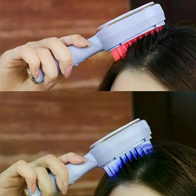 Elektrický masážní hřeben Inteligentní vibrační a hřejivá hlavice Masážní přístroj pro vnitřní i venkovní použití Relaxační masážní hřeben na hlavu