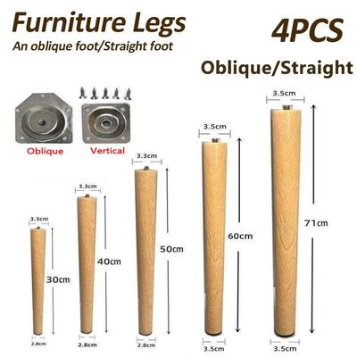 4 Stuks 30-60cm Massief Hout Meubelpoten DIY Stoel Bureau Poten Meubelvoeten Meubelaccessoires