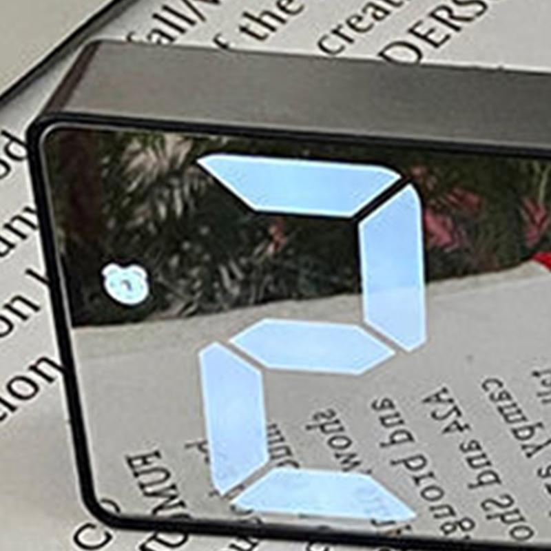 

LED Mirror Digital Alarm Clock Smart Silent Desktop Alarm Clock Students Electronic Clock with Charging Cable Black