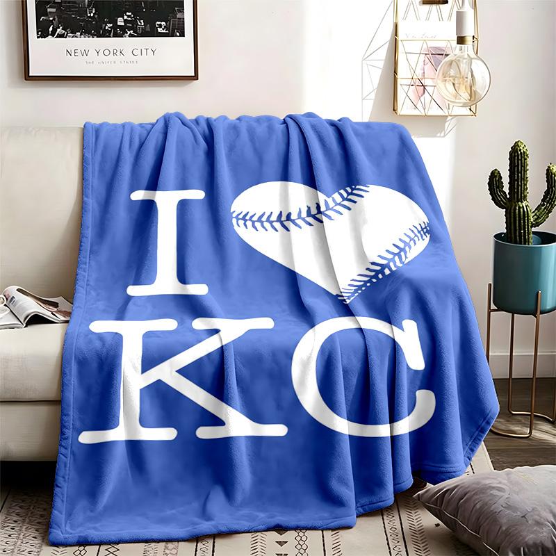Kansas City Royals Theme Personalized Outdoor Flannel Blankets Soft And Suitable For All Seasons Perfect For Sofas Beds And Camping
