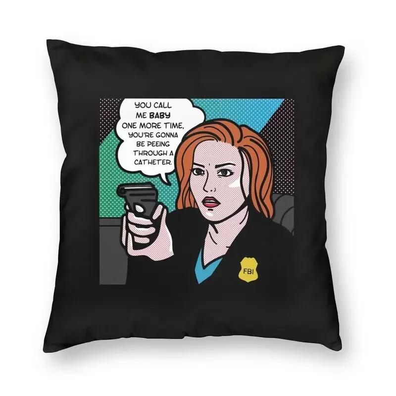Die X-Files Die Wahrheit ist da draußen Kissenbezug Dekorativ Gruselig Comic Mulder Scully Dana Fox Hüllen TV Kissenbezug Kissenbezug