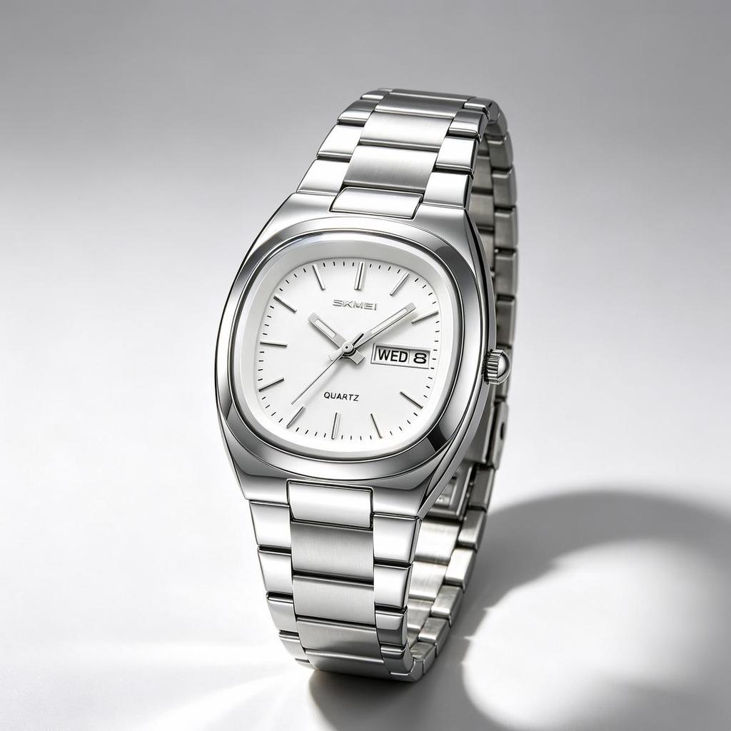 Unisex Quartz Watch SKMEI Stainless Steel Calendar 30M Waterproof 2420