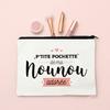 Merci Nounou Print Cosmetic Bag Women Neceser Makeup Bags Canvas Zipper Pouch Travel Toiletries Organizer Thanks Gift for Nounou