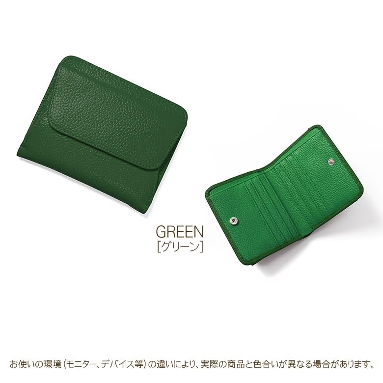 Blanc Pomme Damen-Bifold-Ledergeldbörse mit boxförmigem Münzfach, Grün, bp-1046