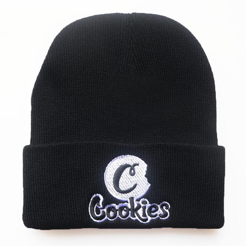 COOKIES New Letter Embroidered Knit Hat Pullover warm beanie for men and women, autumn and winter cold weather hat for students Adjustable