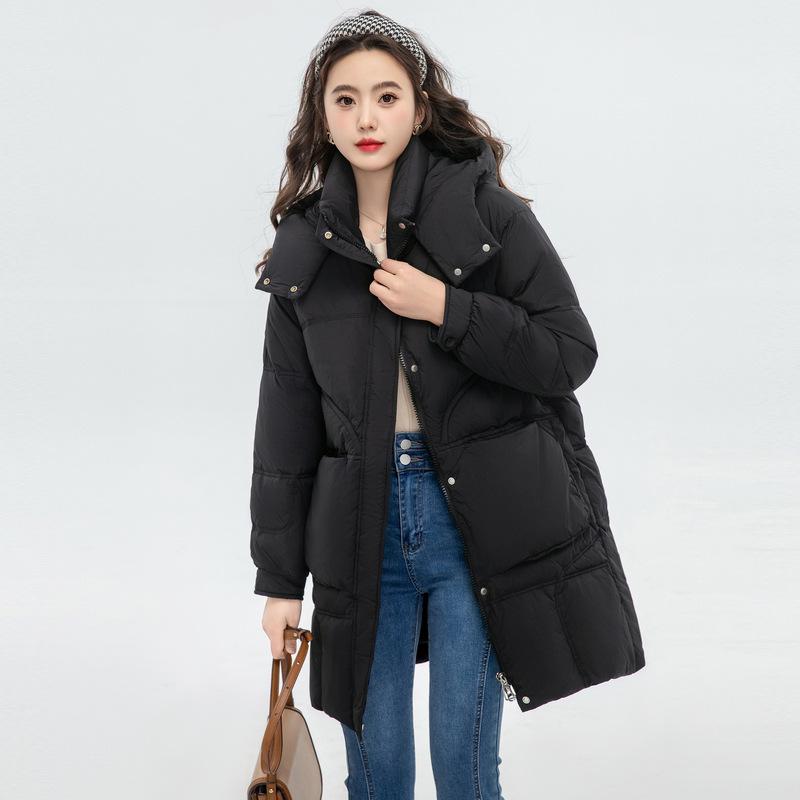Winter New Middle-aged and Elderly Mother Down Cotton-padded Jacket for Women's Medium and Long Thickened Cotton-padded Jacket