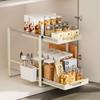 Door-Shaped Gold Double-Layer Pull-Out Storage Rack