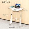 desk with height laptop standing mobile desk with locking ideal for working from and office Height-adjustable casters, 4-level adjustment, drawer,