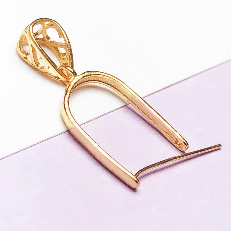 Adjustable S925 Silver-Plated Pendant Buckle with 18K Gold Jade Clip