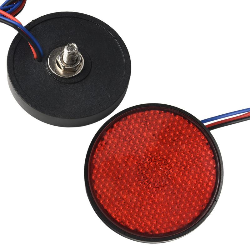 1Pics12V Round Motorcycle Tail Lights Rear Bumper Reflector LED Motor External Light Brake Stop Marker Lamp For Car Motor Truck