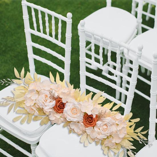 Artificial Flower Rose Garland Door Hanging for Valentine's Day Decoration Plastic Wedding Arch Flowers Chair Back Decor Indoor Outdoor Use