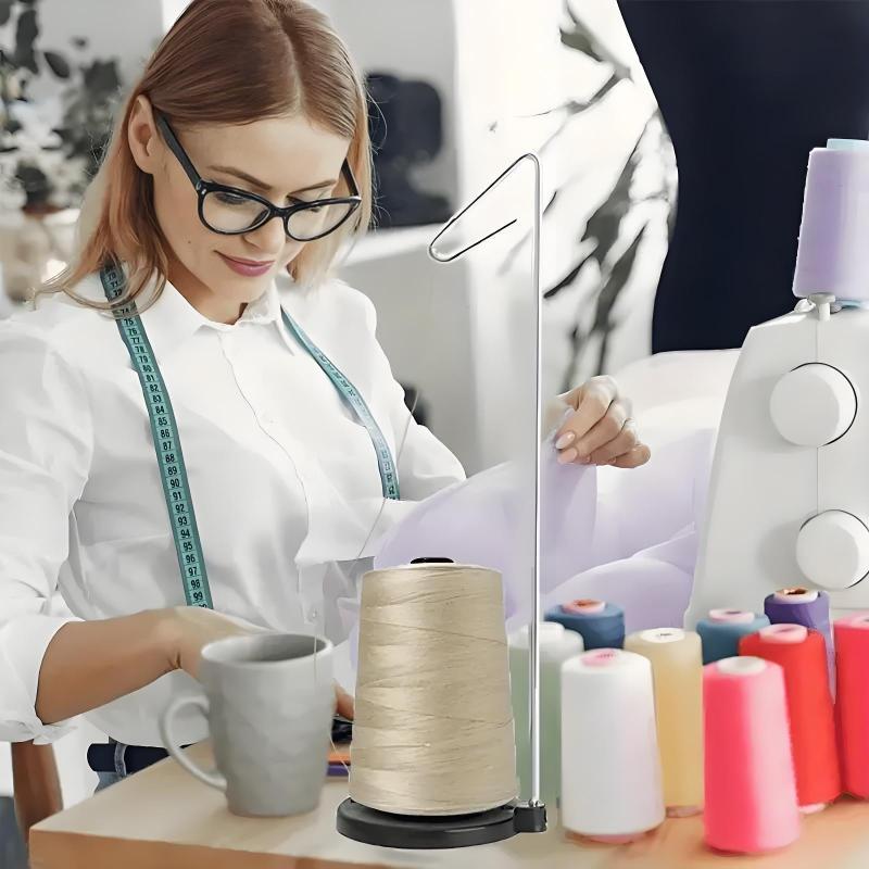 Single Thread Stand For Sewing Machine - Plastic Base Cone Spool Holder - Compatible With Large Cone Bobbins