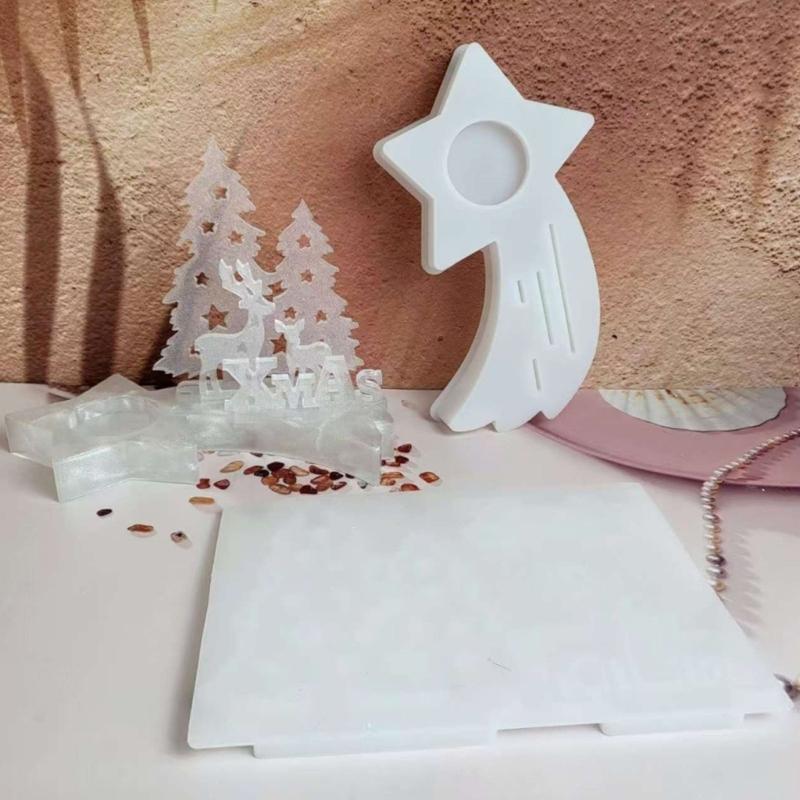 Tealight Candle Holder Resin Mold Candlestick Silicone Mold Christmas Epoxy Casting Mold for Diys Crafts Home Decors