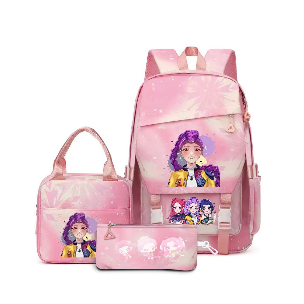 Witch Hunters Three-Piece Backpack Kpop Demon Unters Printed Backpack Lunch Bag