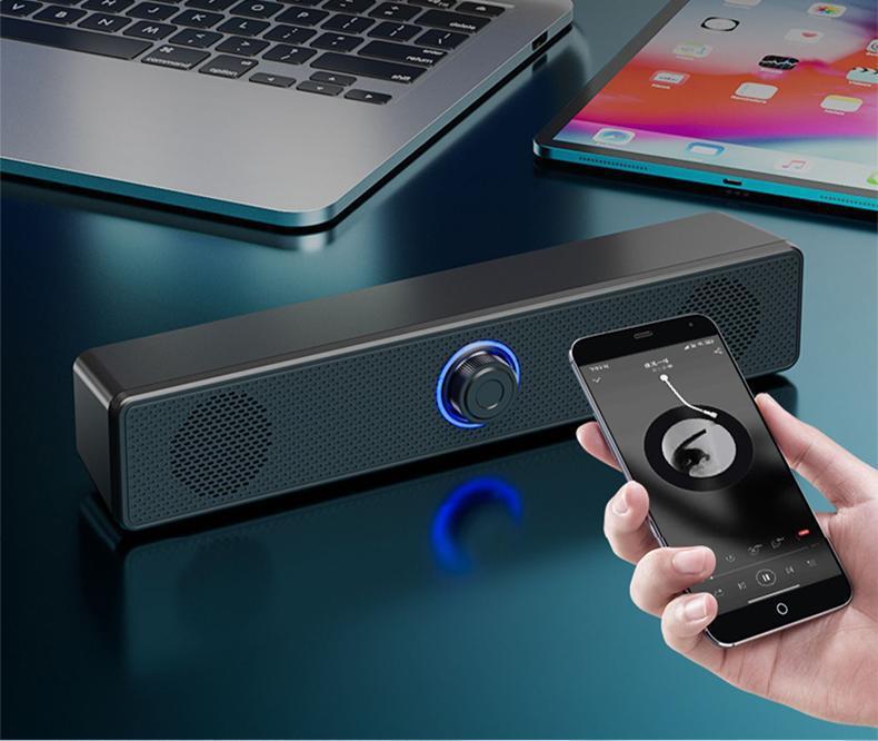 Compact Dual-Speaker Desktop & Laptop Wired Bluetooth Speakers with Subwoofer