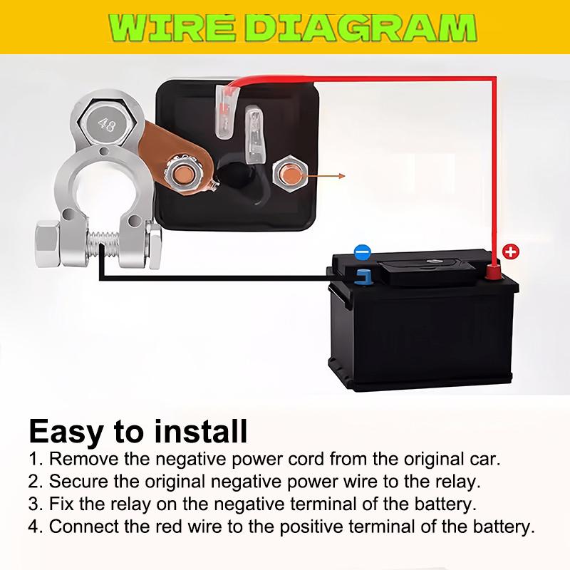 12V 200A Car Battery Kill Switch Remote Control Disconnect Relay Anti-leakage for RV Truck Marine Boat ATV Daily Use