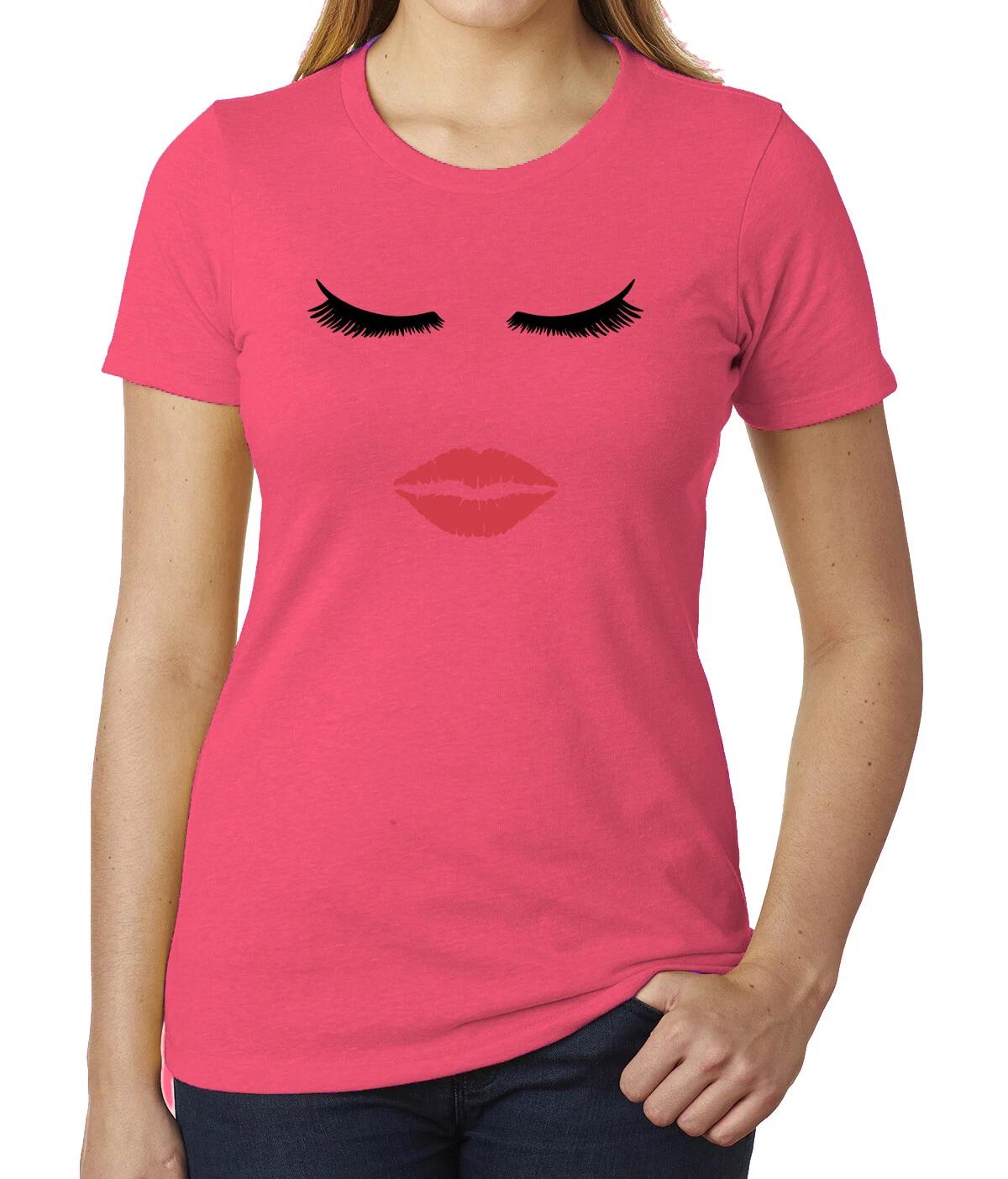 Lips & Lashes -Cool T-Shirts for Woman, FeminisT-Shirts 4XL
