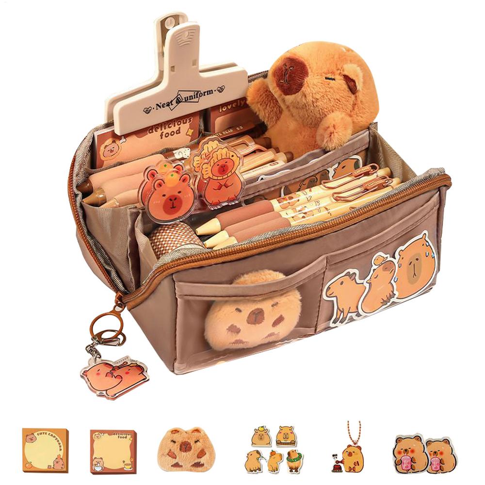 

A Large-capacity Multi-layer Pencil Case Waterproof A Simple Multi-purpose Student Stationery Box And Makeup Storage Bag