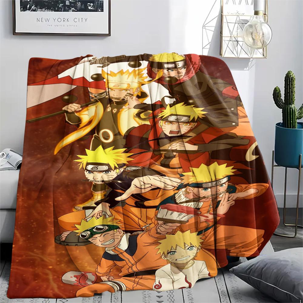 Cartoon Character Naruto pattern Flannel Blanket, High quality Comfortable for All Seasons, Home Decor, Warmth and Comfort, Perfect for Gifts.