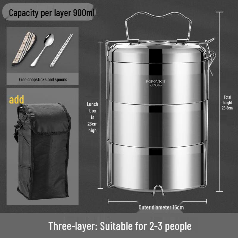 FACE MINI 304 Stainless Steel Multi-layer Insulated Lunch Box