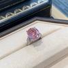 Trendy Pink Diamond Ice Cut Women Ring Luxury Nest Design Pigeon Egg Diamond Ring Elegant and Stylish
