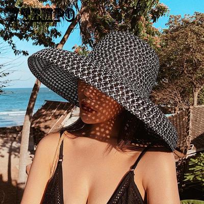 Elegant Wide Brim Sun Bucket Hats - French Hepburn Style, Hollow Out Design, Outdoor Sunscreen, Travel, Beach, Daily Use for Women