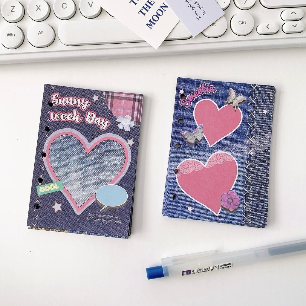 Retro Denim M5 Loose Leaf Refill Pages Journal Notebook Inserts for Collage Decoration Sticky Memo Pad Vintage DIY Planner Paper