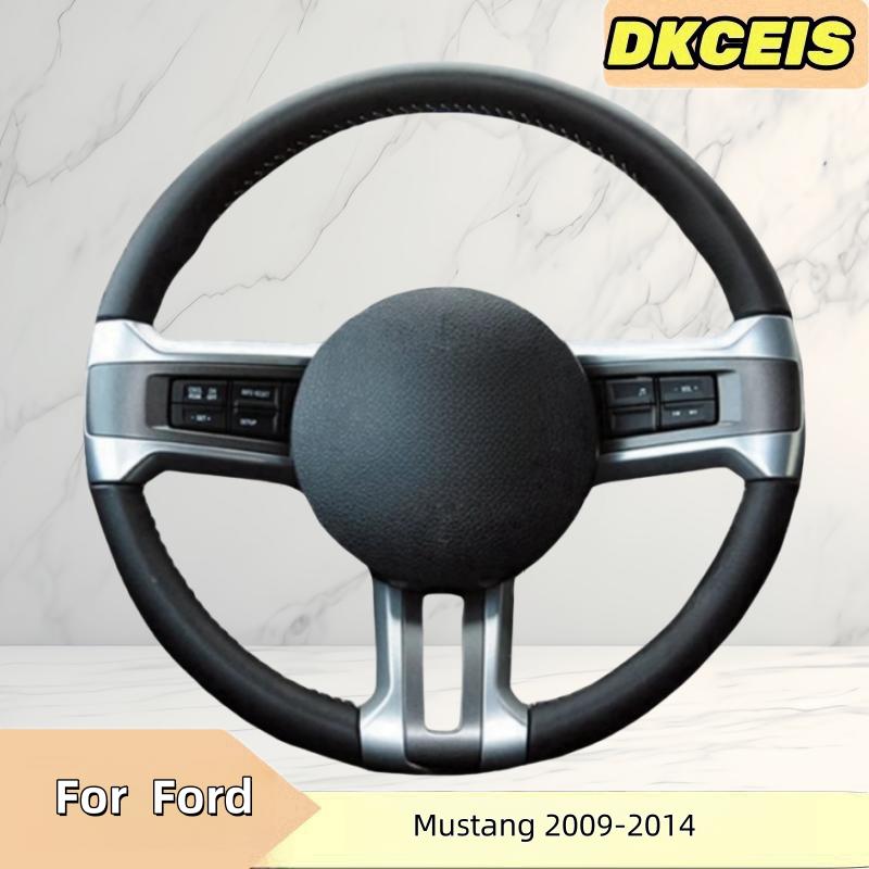 Car Steering Wheel Cover Faux Leather Breathable For Ford Mustang 2009 2010 2011 2012 2013 2014 Steering Wheel Braiding Cover 3 Colors Thread