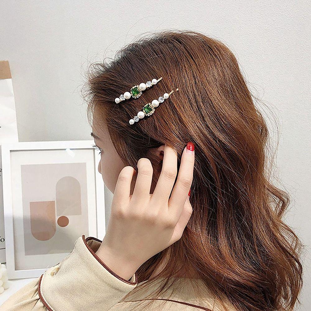 

Заколка для волос со стразами и жемчугом «утконос», аксессуары для волос, заколка для челки, новинка 2024, стильные заколки для волос, женские