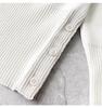 TB Unisex V-Neck Knit Cardigan - Autumn/Winter Colorblock Sleeves with Four Stripes, Slim Fit, Fairy Style.