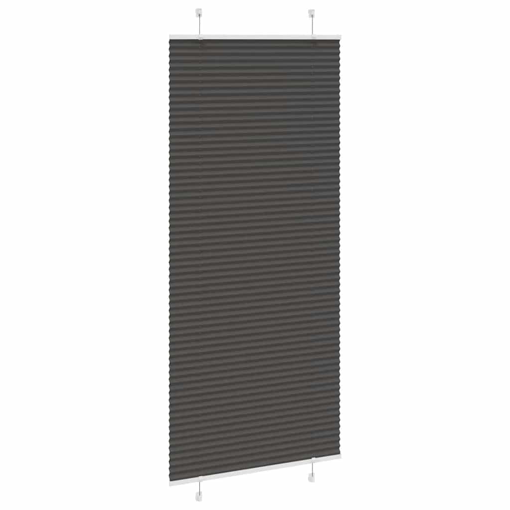 Black Pleated Roller Blind 90X200 Cm Fabric Width 89.4 Cm