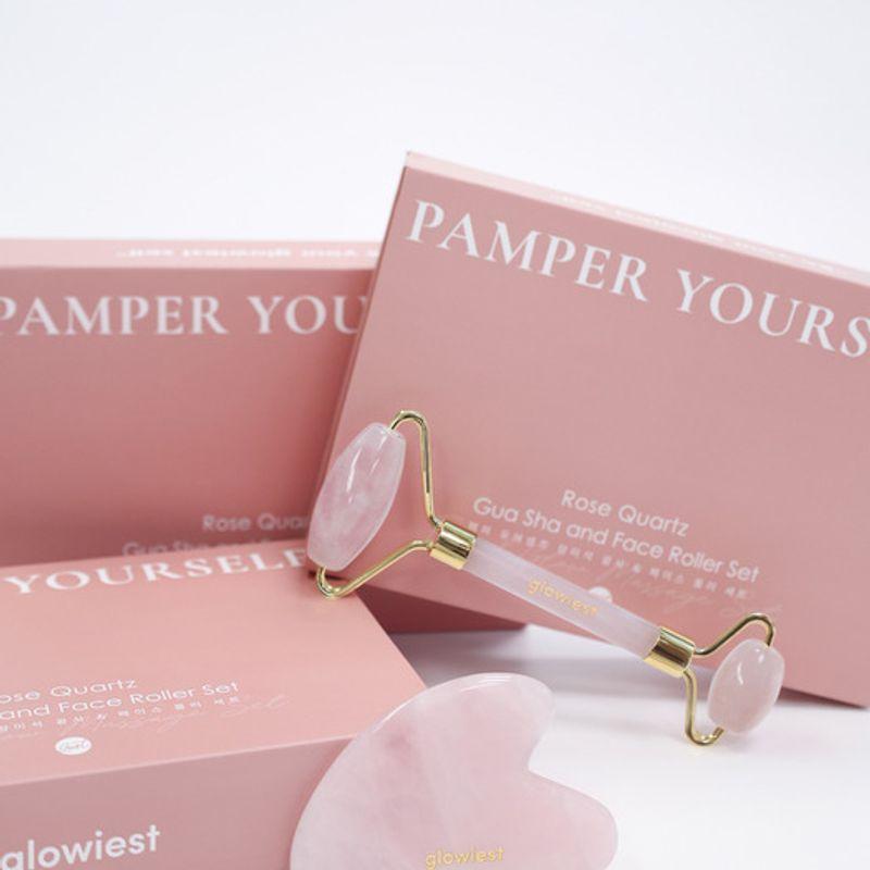 

Rose Quartz Face Shaping & Roller Set