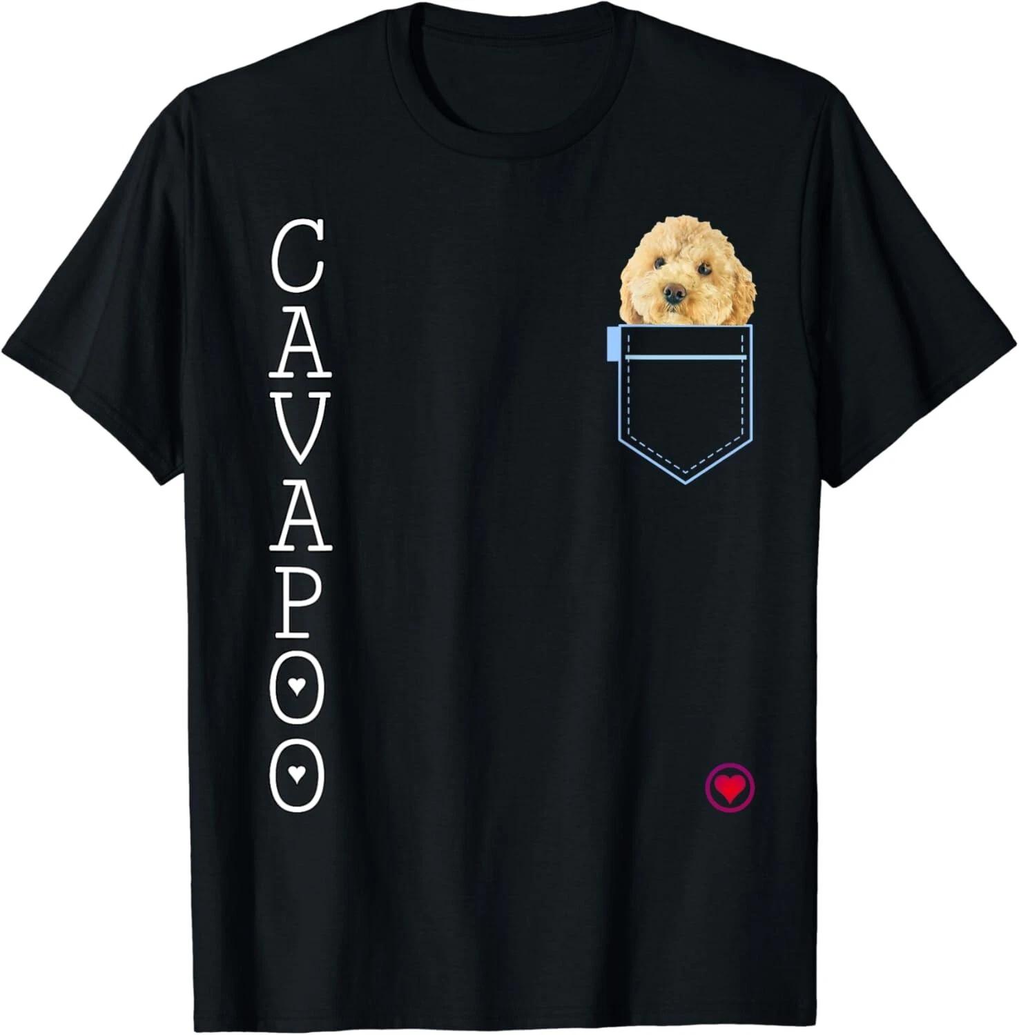 Cavapoo in pocket Puppy Dog Lover Cute Poodle cross Gift Unisex T-Shirt S
