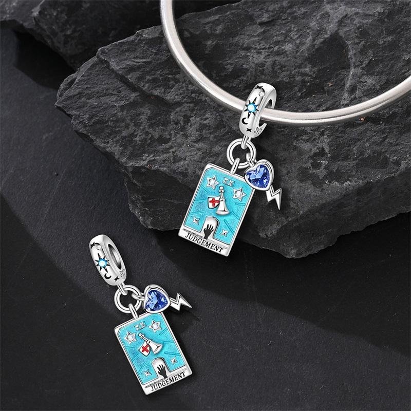 Charms Kupfer Tarotkarte Rad des Schicksals Gerechtigkeit Der Kaiser Anhänger Passend für Armbänder Halskette DIY Schmuck