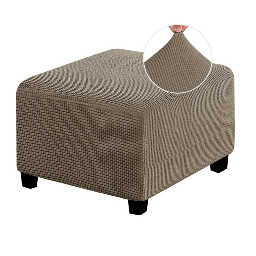 Quadratische Gewebte Jacquard Hockerbezug Elastisch All-Inclusive Hockerbezug Bank Hockerbezug Waschbar Möbel Schutzhülle Hockerbezug