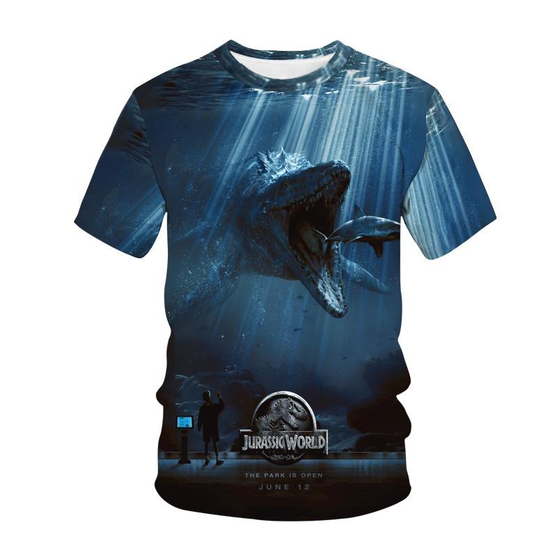 Jurassic Park Dinosaur 3D Print Kids T Shirt Summer Fashion Casual T-shirt Boys Girls Unisex Children's Clothing Tshirt Tops