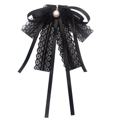 Luxurious Pearl Bead Bowtie Delicate Women School Uniform Banquet Formal Shirt Collar Pin Woman Wedding Accessories