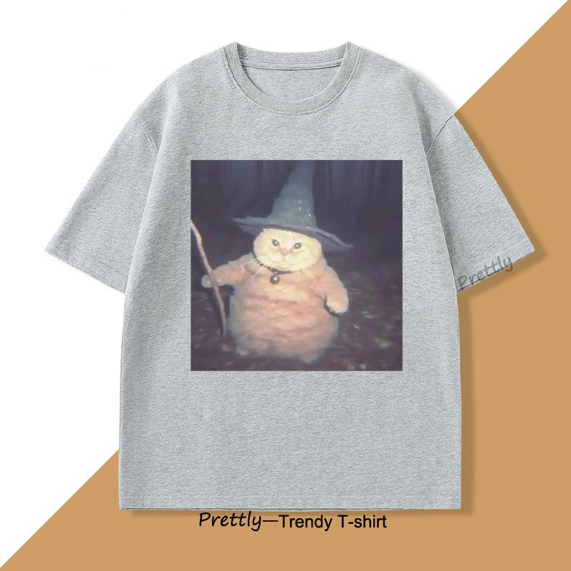 Funny Fat Orange Cat Graphic Tee Cute Graphic T Shirts Cotton Short Sleeve Tees Streetwear Cat Lovers Loose Clothes Oversized