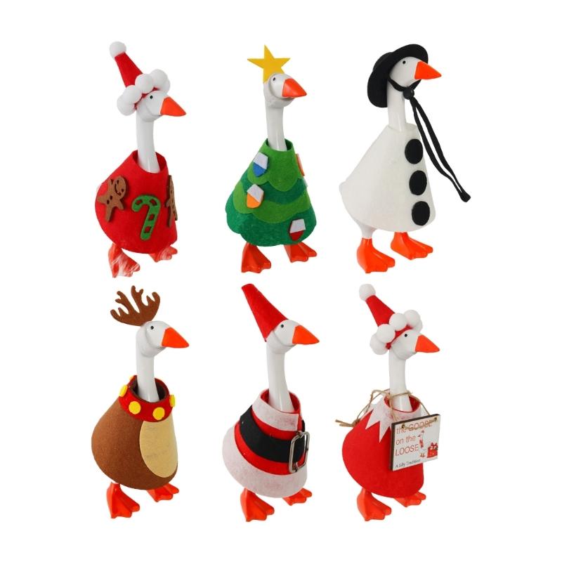 Weather Resistant Christmas Geese Outdoor Decoration For Porch Garden Patios Holiday Thanksgiving Accessory